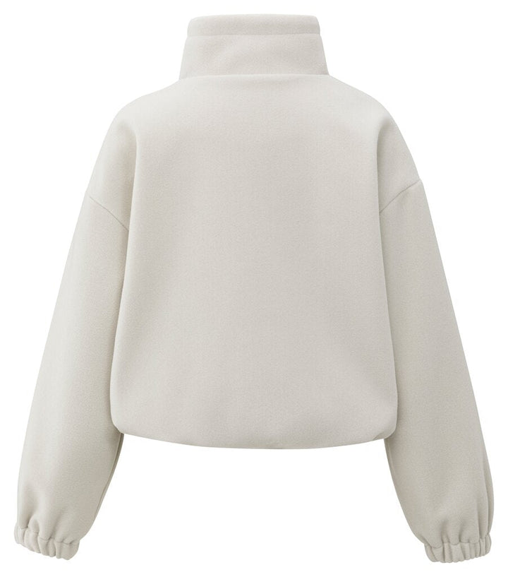 YAYA - Trui Zip Collar Cloud Grey Melange - Luxedy