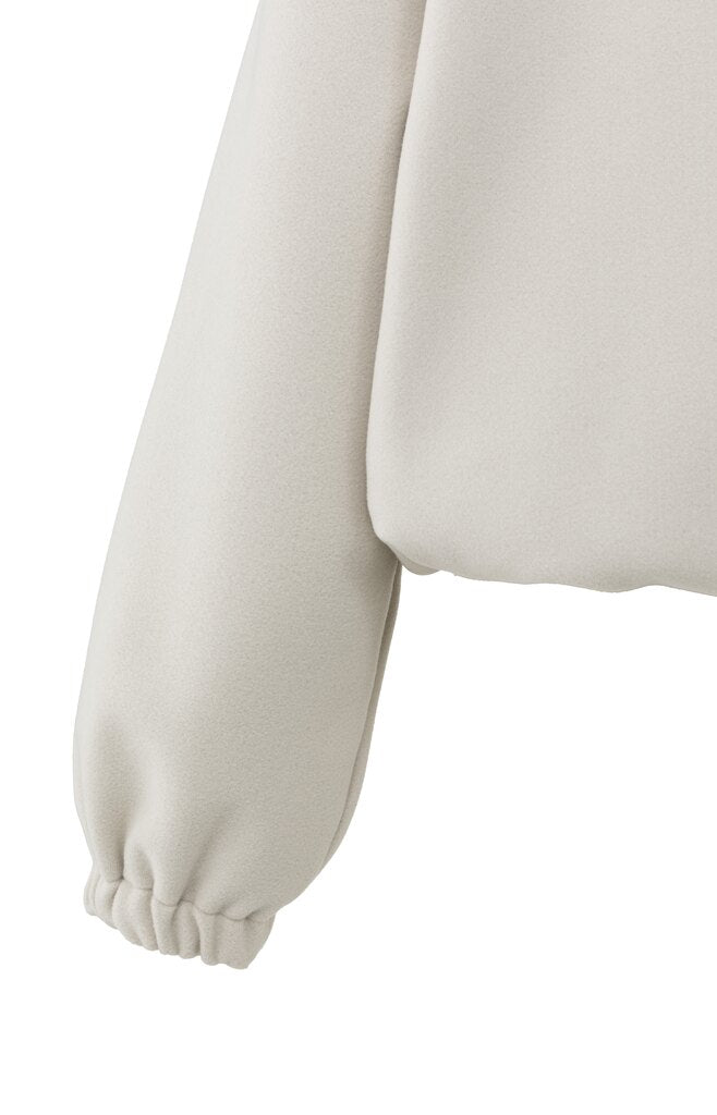 YAYA - Trui Zip Collar Cloud Grey Melange - Luxedy