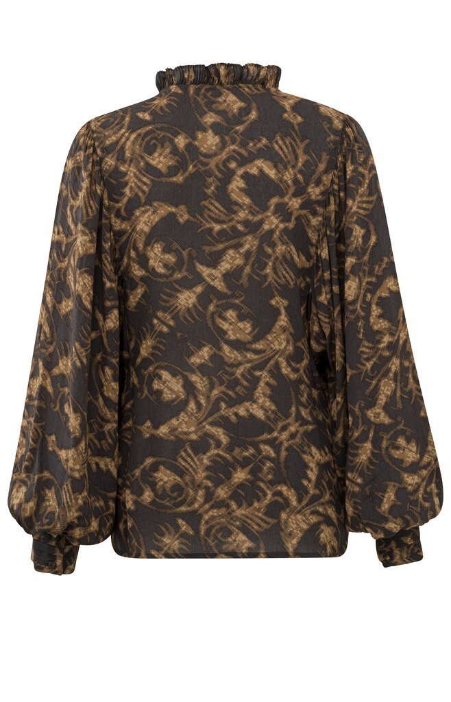 YAYA - Woven Top Round Neck Phantom Dessin - Luxedy