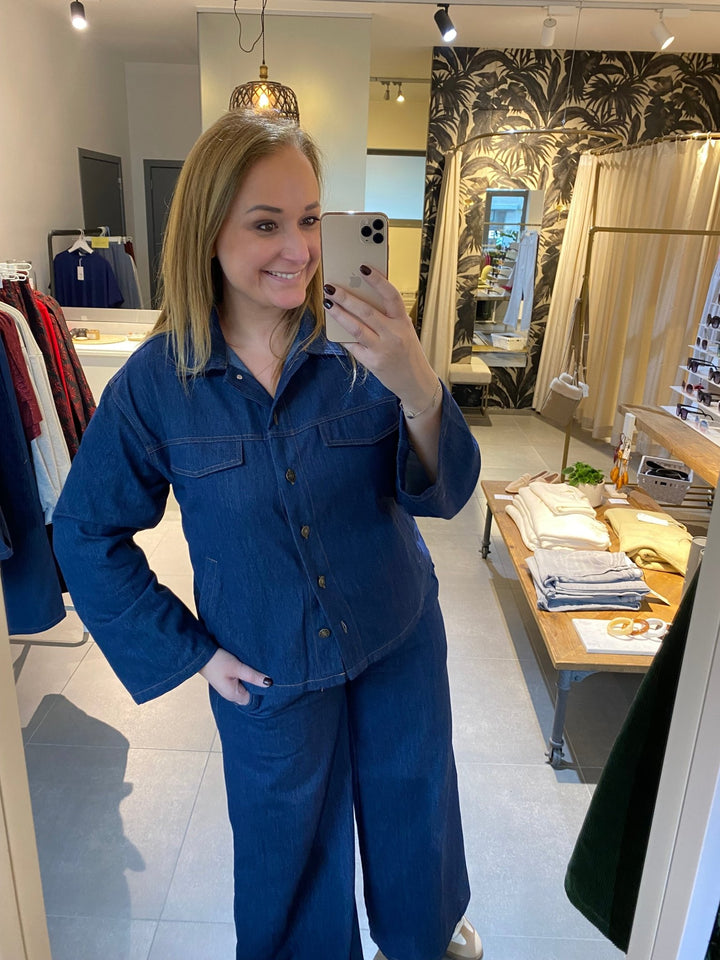 Ydence - Blouse Amina Dark Denim - Luxedy