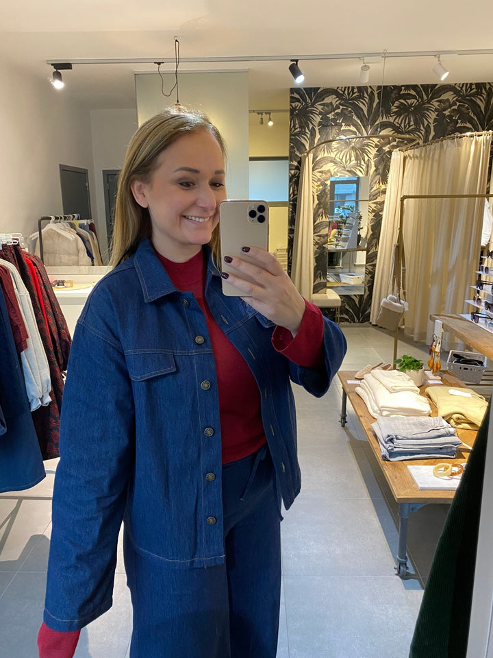 Ydence - Blouse Amina Dark Denim - Luxedy