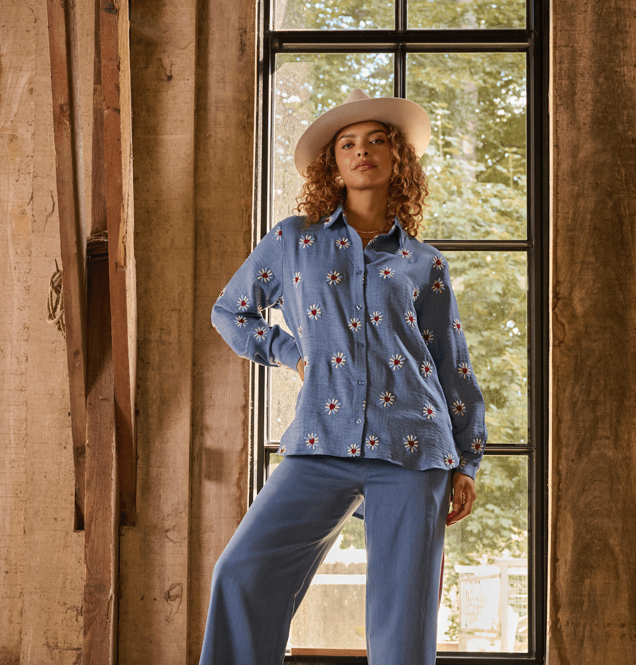 Ydence - Blouse Gabia Denim Blue - Luxedy