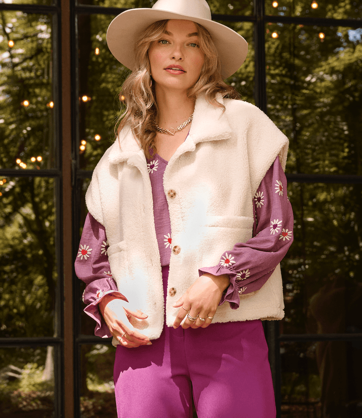 Ydence - Blouse Gabia Mauve - Luxedy
