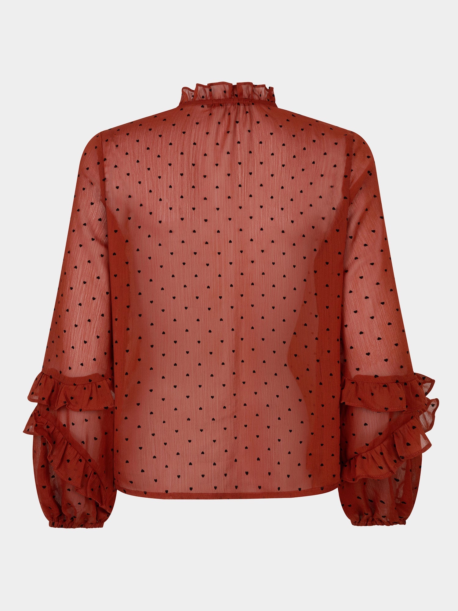 Ydence - Blouse Nola Hearts Brick - Luxedy