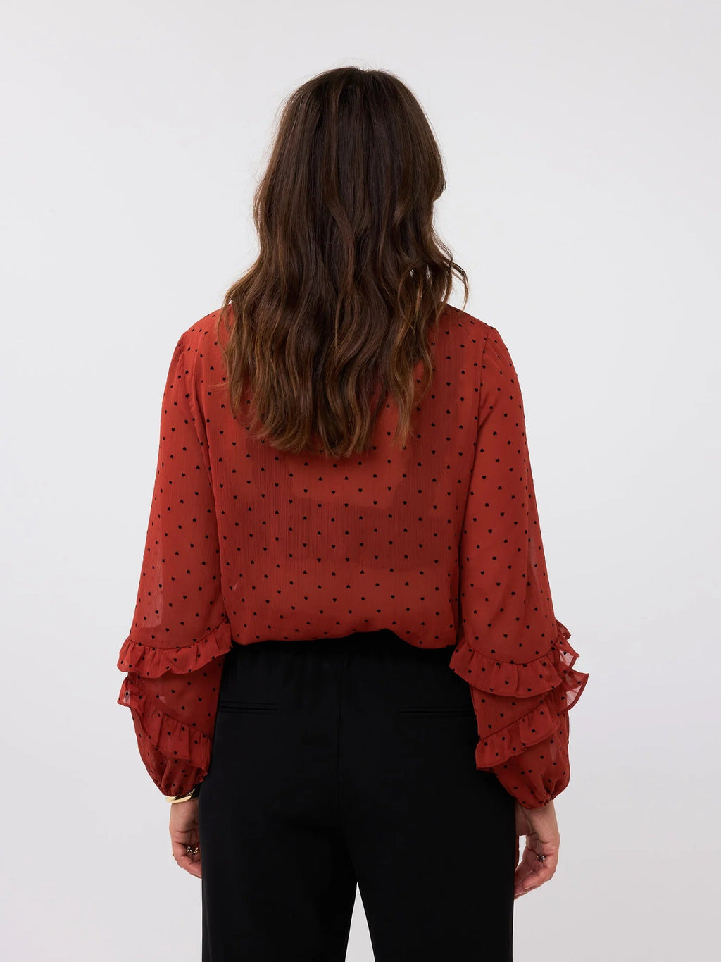 Ydence - Blouse Nola Hearts Brick - Luxedy