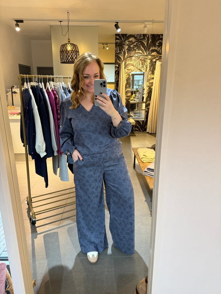 Ydence - Broek Josca Denim Flower - Luxedy