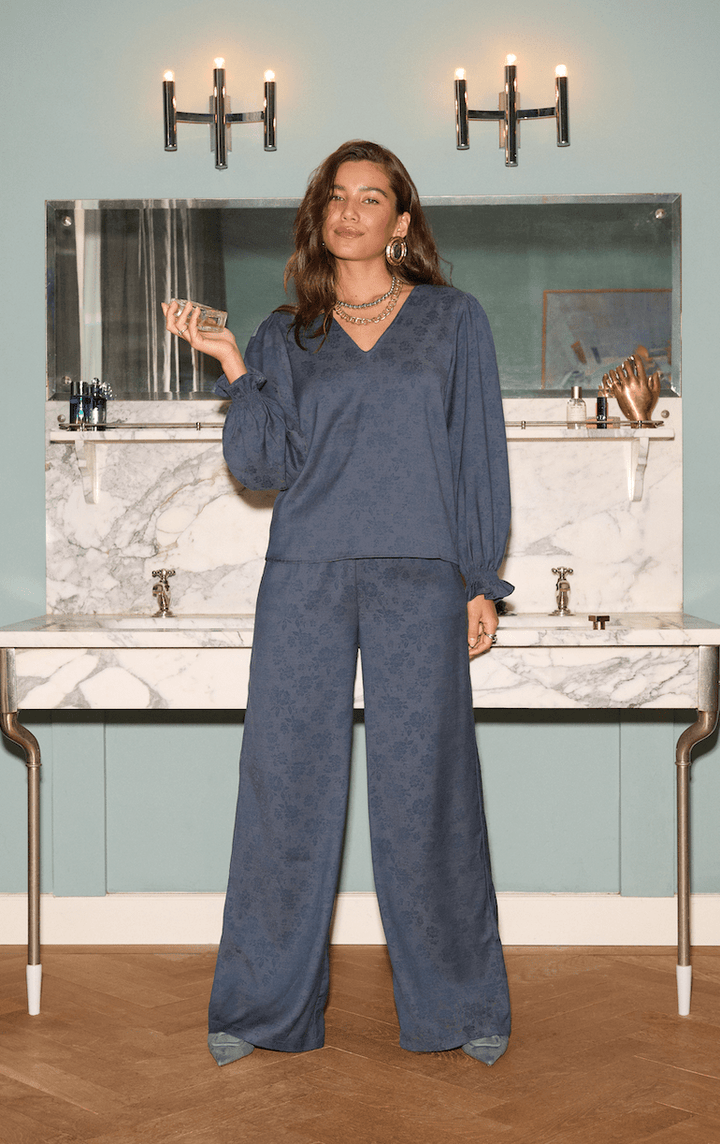 Ydence - Broek Josca Denim Flower - Luxedy