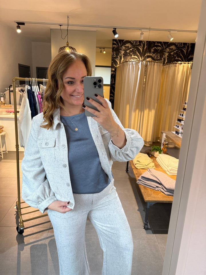 Ydence - Broek Leona Ecru/Grey - Luxedy