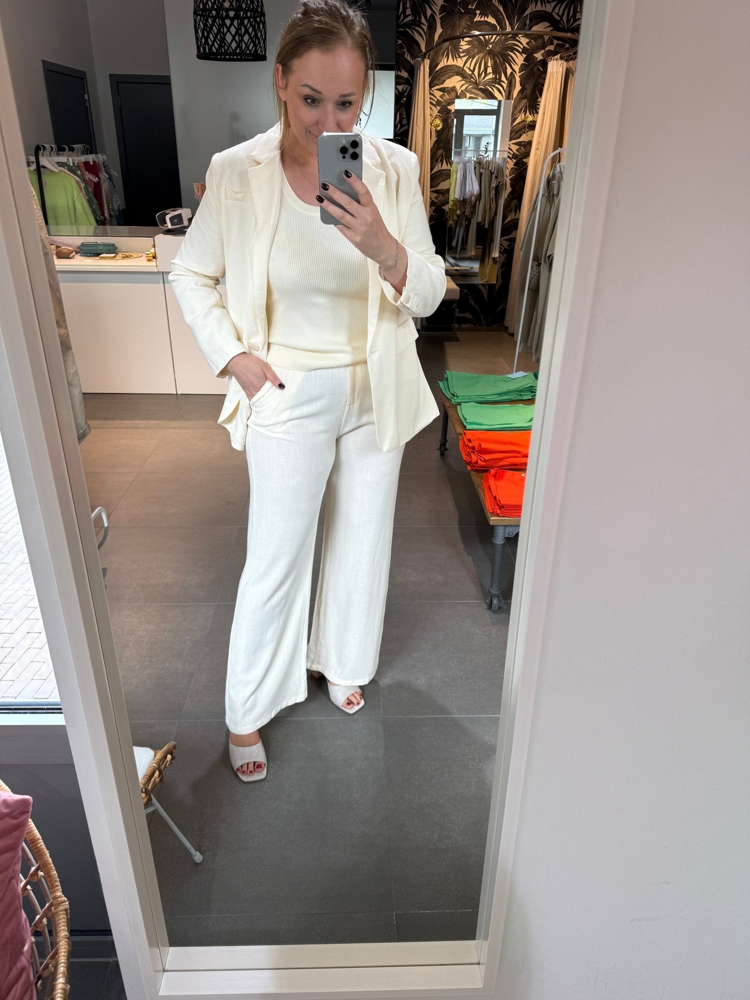 Ydence - Broek Nikki Ecru - Luxedy