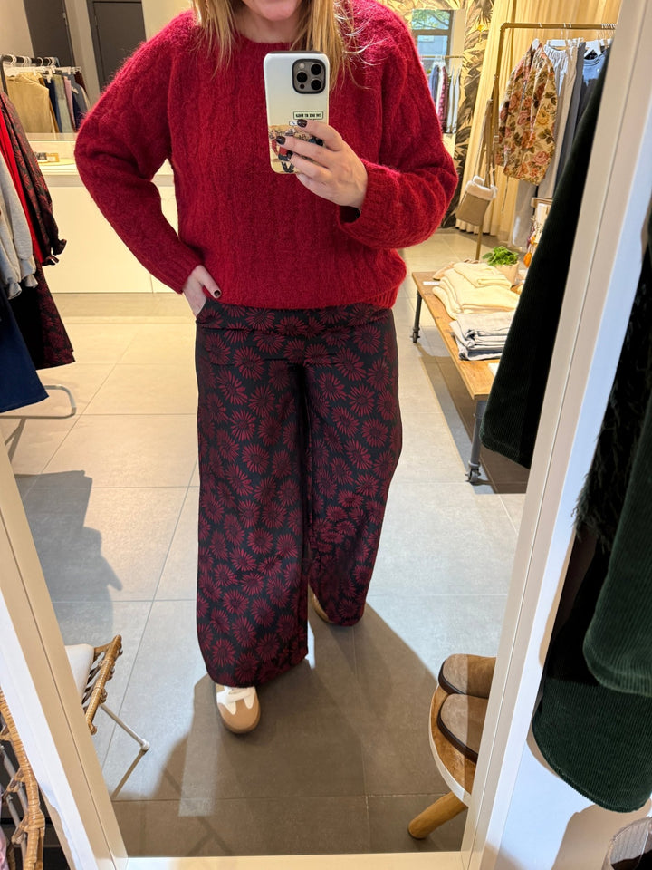 Ydence - Broek Tiff Red Flower - Luxedy
