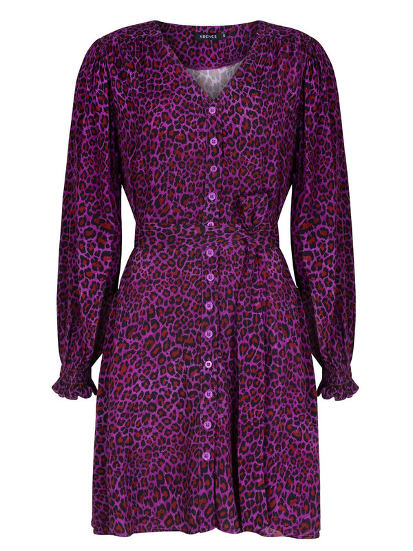 Ydence - Jurk Bailey Purple Leopard - Luxedy