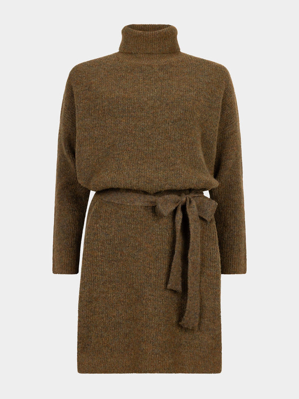 Ydence - Jurk Knitted Suzan Dark Olive - Luxedy