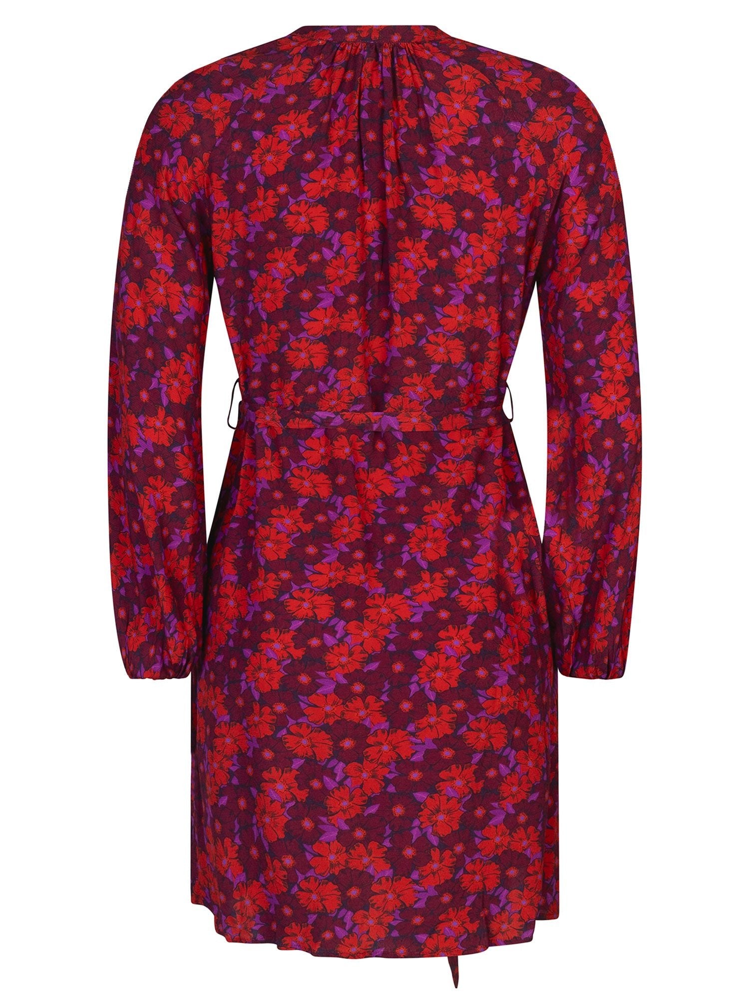 Ydence - Jurk Loa Red Purple Flowers - Luxedy