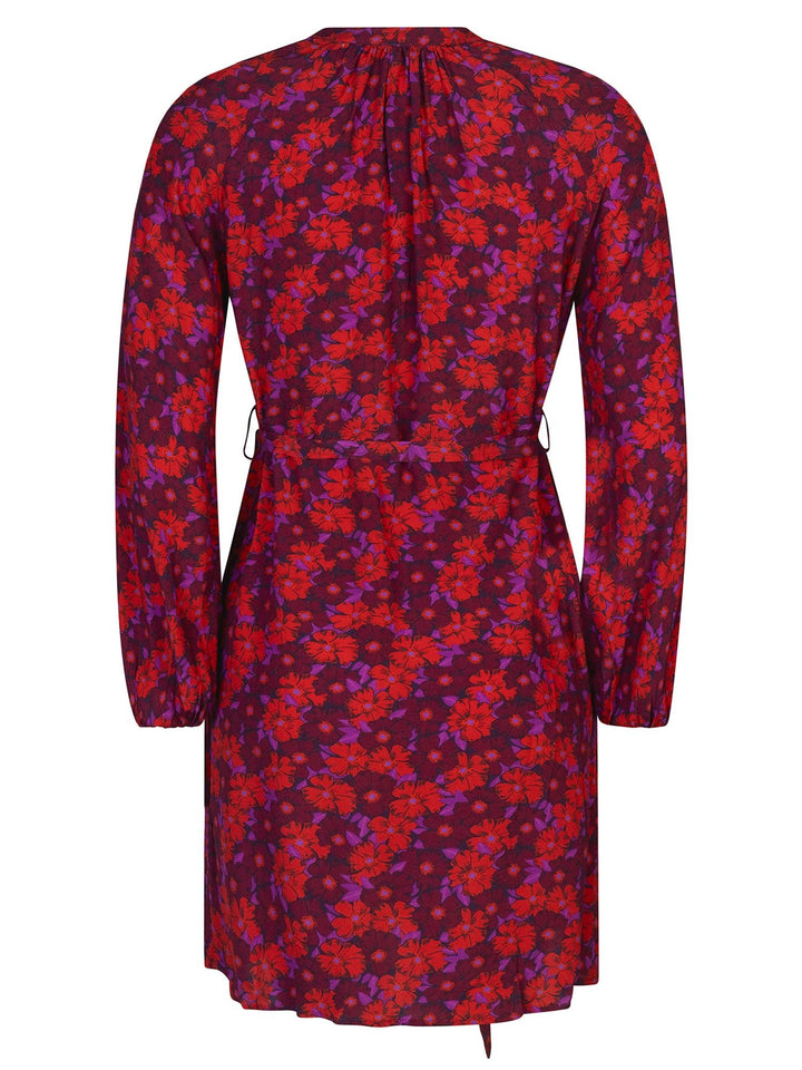 Ydence - Jurk Loa Red Purple Flowers - Luxedy