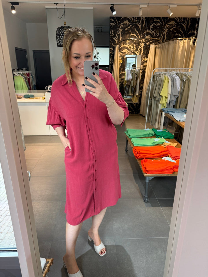 Ydence - Jurk Sienna Wine Red - Luxedy