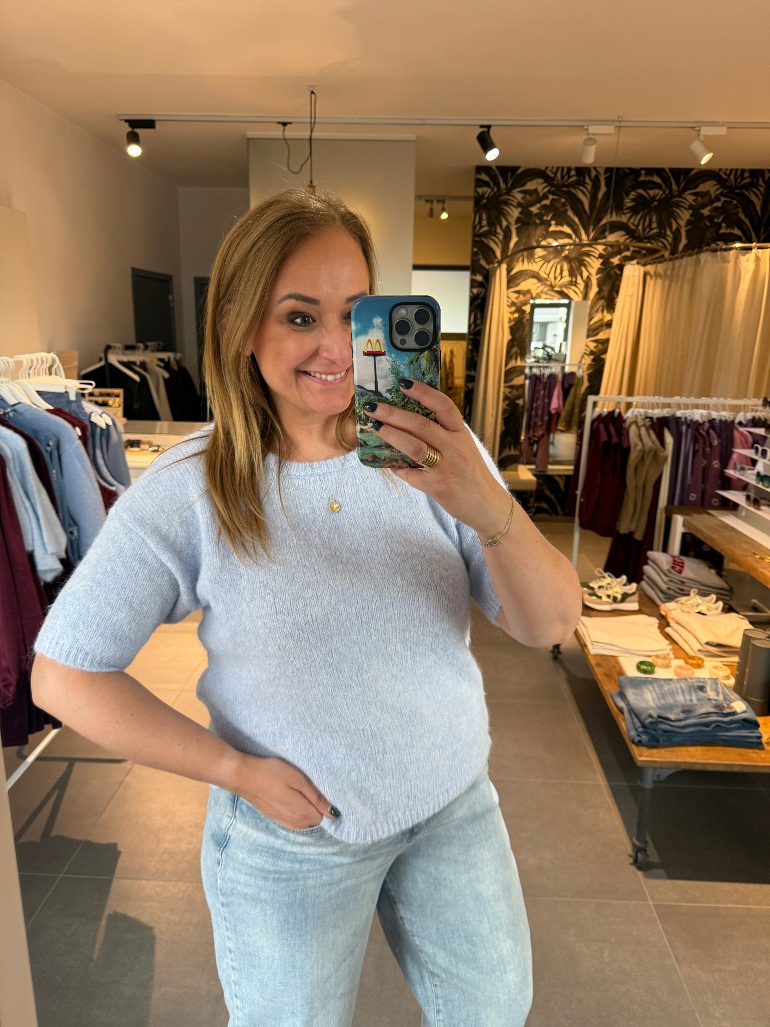Ydence - Sweater Eddie Knitted Light Blue - Luxedy