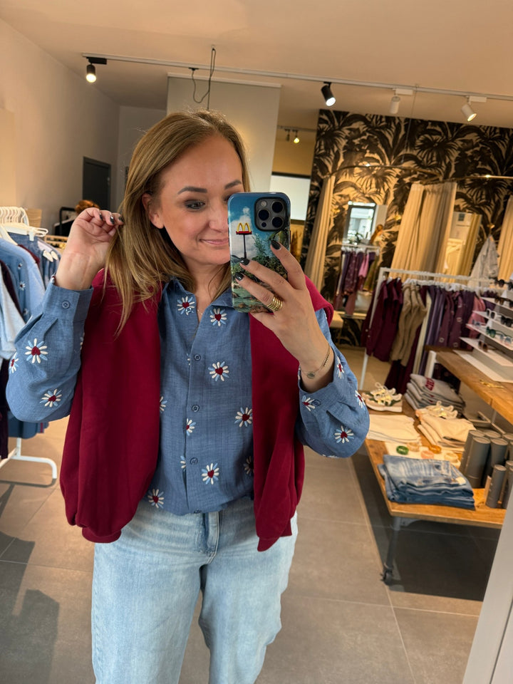 Ydence - Sweater Kyomi Burgundy - Luxedy
