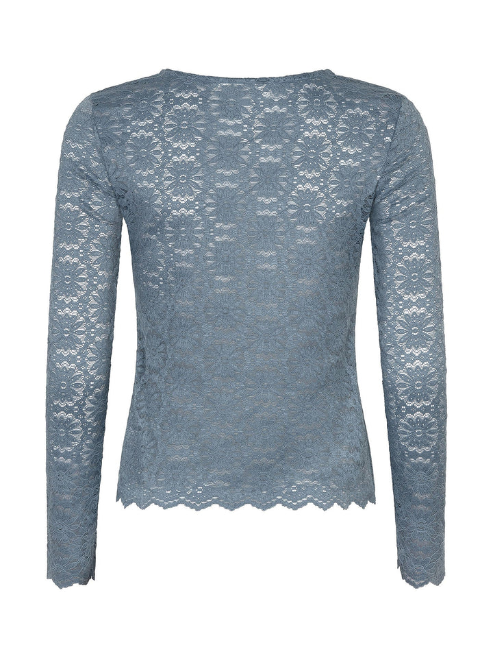 Ydence - Top Loiza Broderie Blue Grey - Luxedy