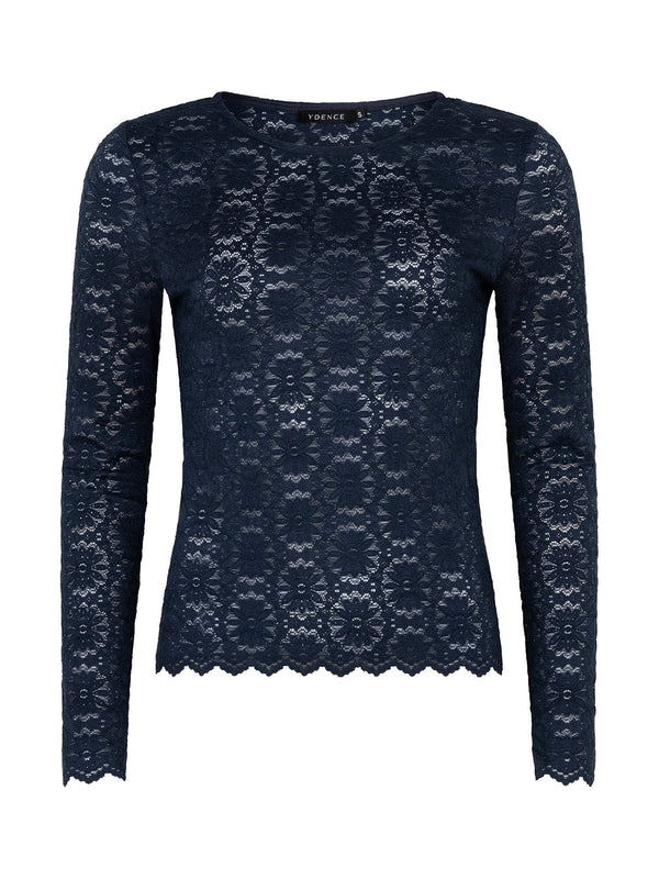 Ydence - Top Loiza Broderie Navy Blue - Luxedy