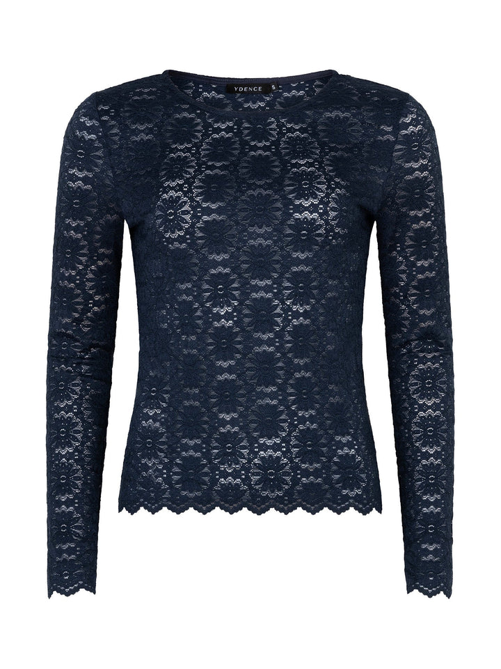 Ydence - Top Loiza Broderie Navy Blue - Luxedy