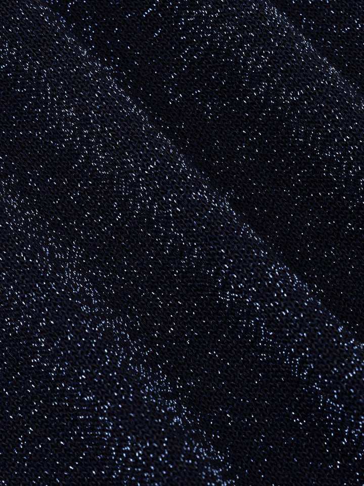 Ydence - Top Lotte Knitted Glitter Navy Blue - Luxedy