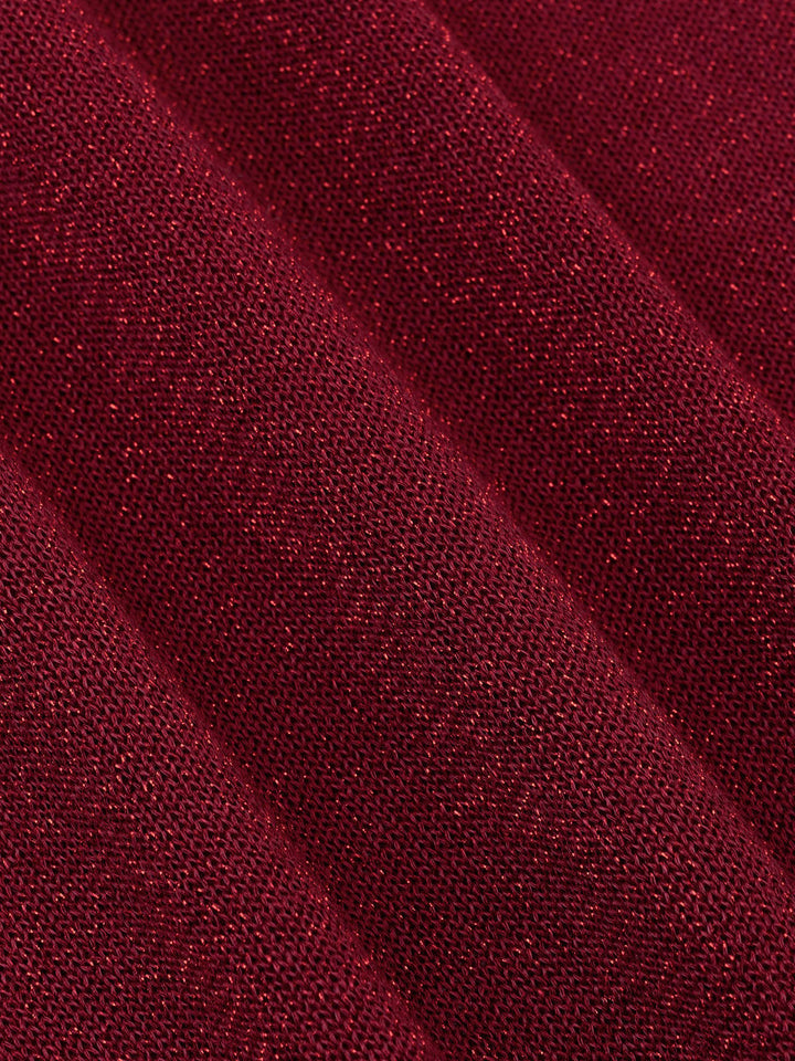 Ydence - Top Lotte Knitted Glitter Red - Luxedy