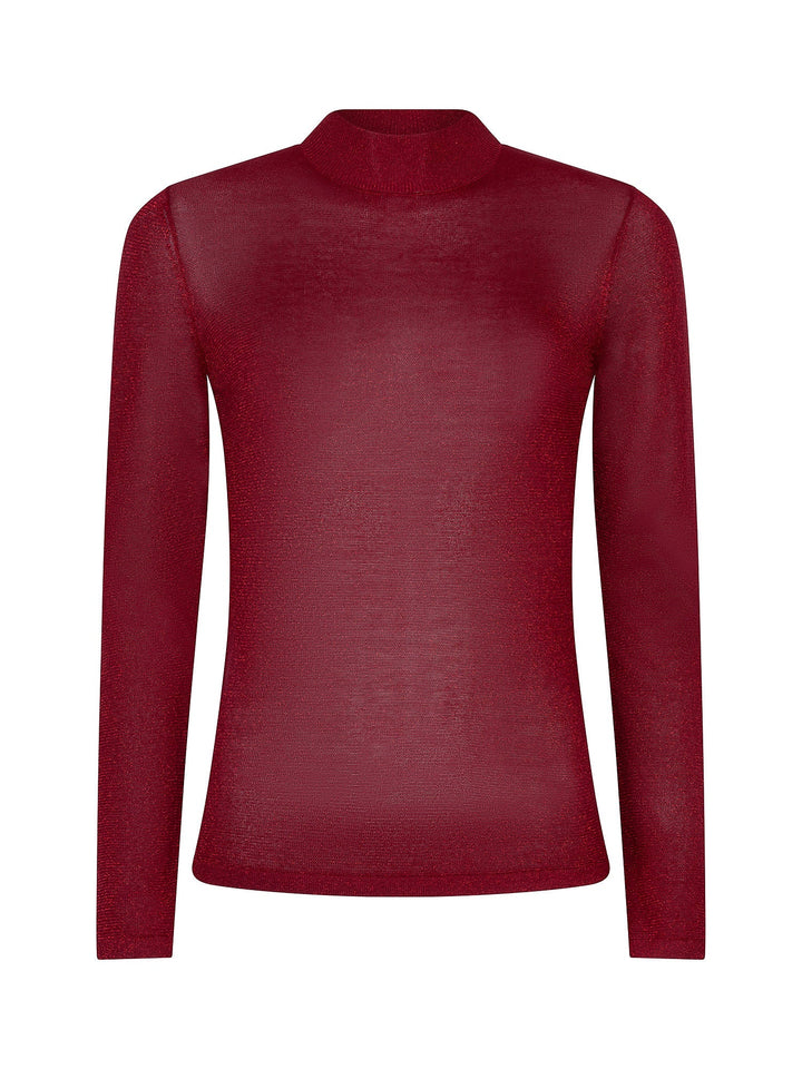 Ydence - Top Lotte Knitted Glitter Red - Luxedy