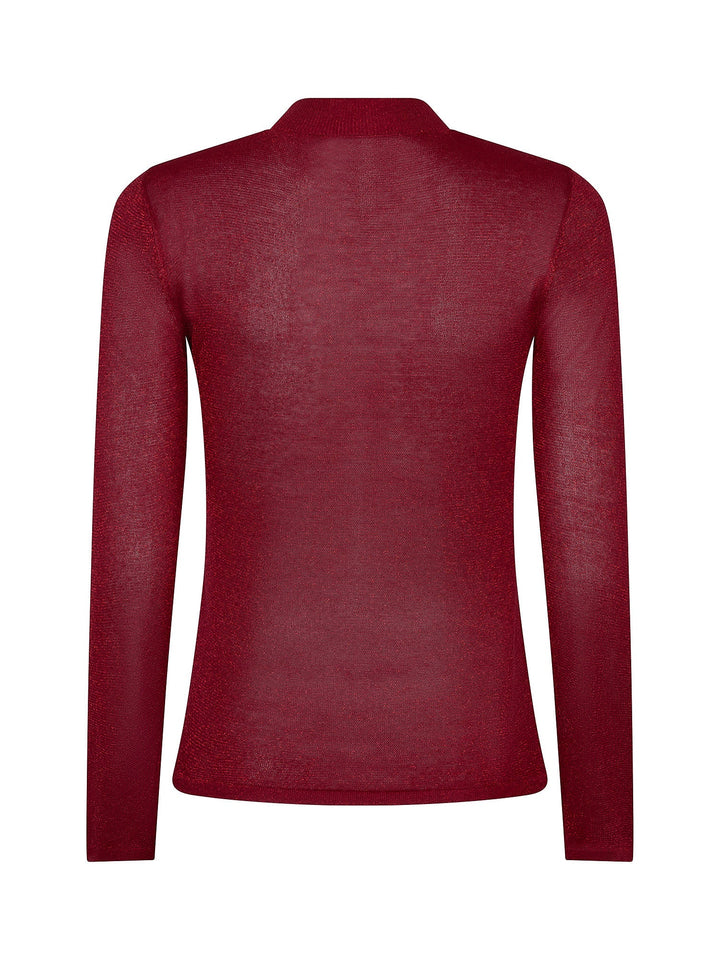 Ydence - Top Lotte Knitted Glitter Red - Luxedy