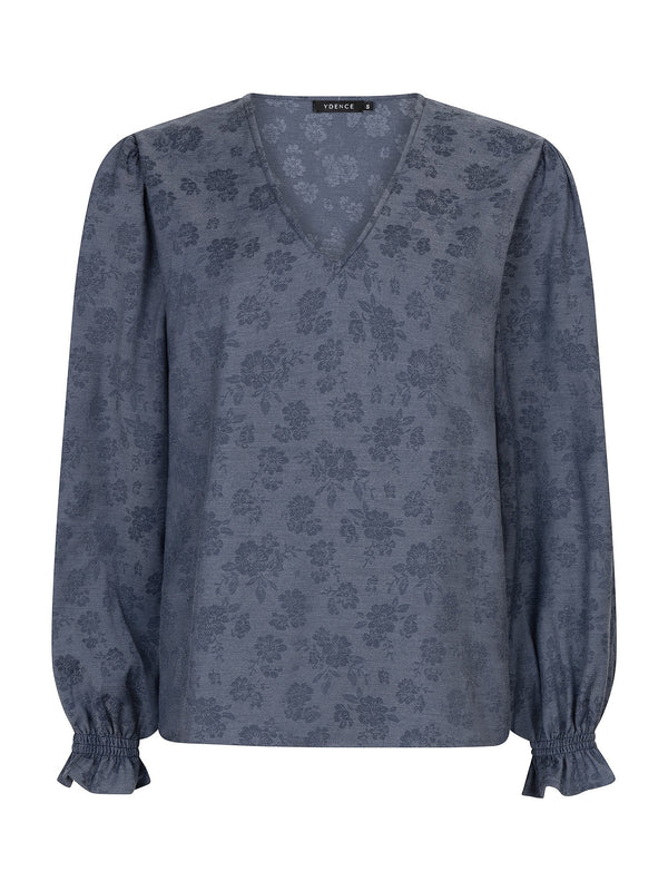 Ydence - Top Pauline Denim Flower - Luxedy