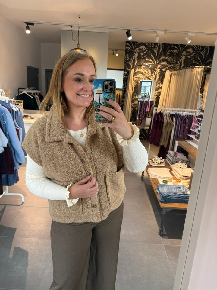 Ydence - Top Shirley Knitted Ecru - Luxedy