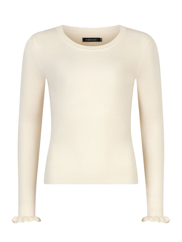 Ydence - Top Shirley Knitted Ecru - Luxedy