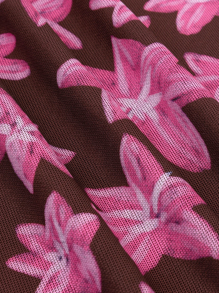 Ydence - Top Willemijn Brown Flower - Luxedy