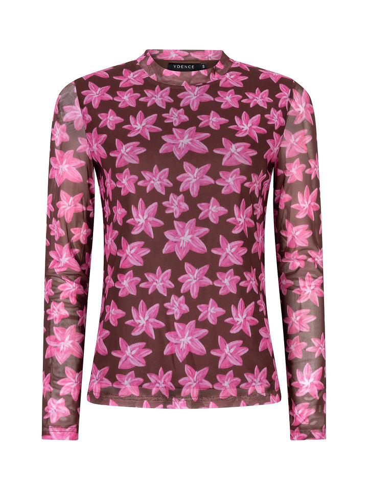 Ydence - Top Willemijn Brown Flower - Luxedy