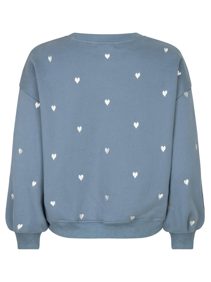 Ydence - Trui Hearts Sweater Blue Grey/Ecru - Luxedy