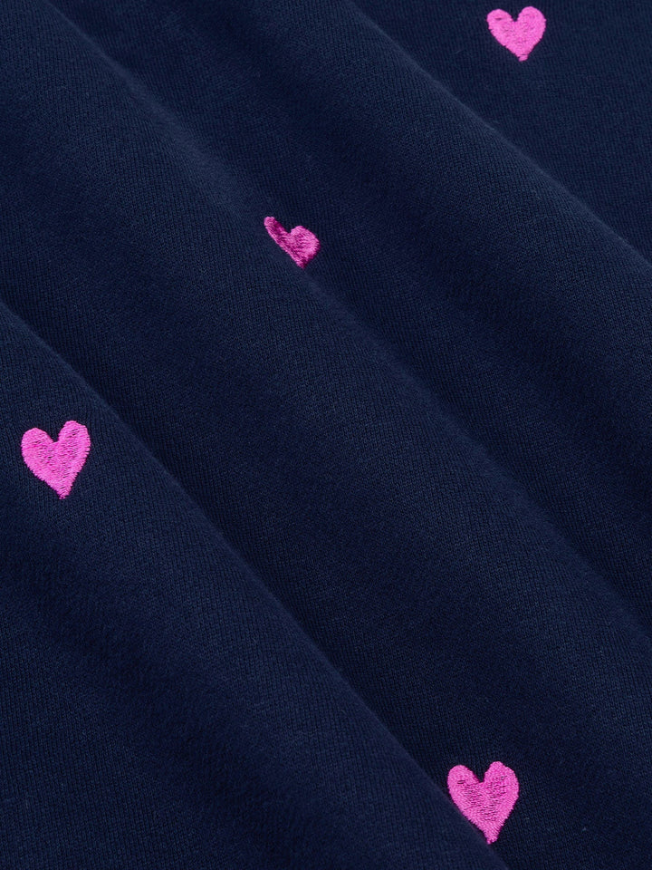 Ydence - Trui Hearts Sweater Navy/Fuchsia Purple - Luxedy