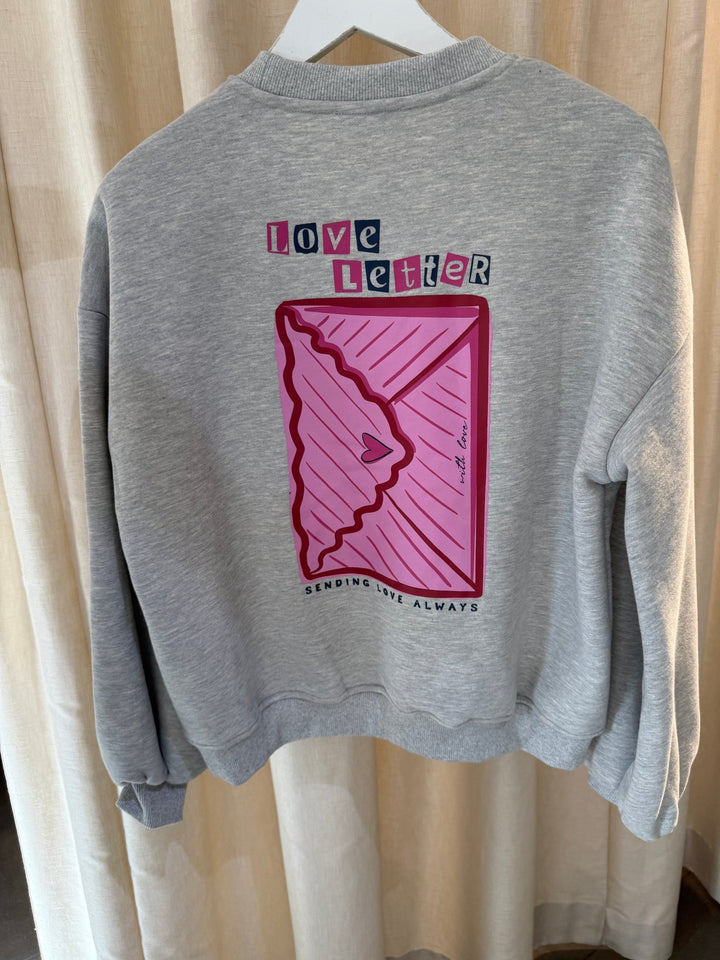Ydence - Trui Love Letter Grey Melange - Luxedy