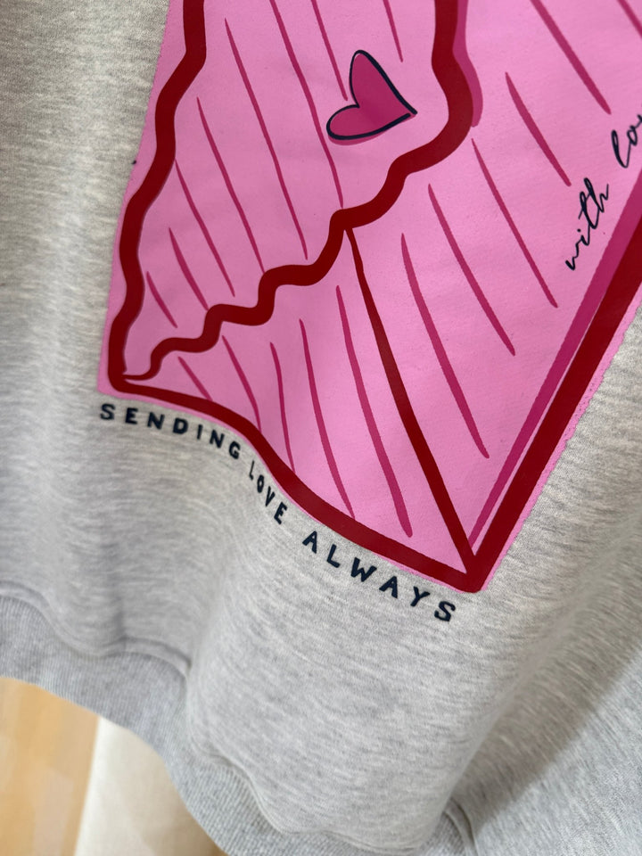 Ydence - Trui Love Letter Grey Melange - Luxedy