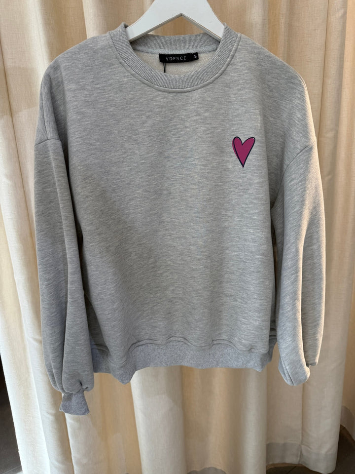 Ydence - Trui Love Letter Grey Melange - Luxedy