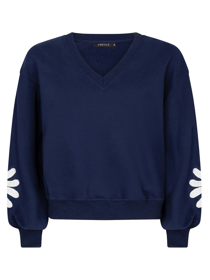 Ydence - Trui Madelief Navy Blue - Luxedy