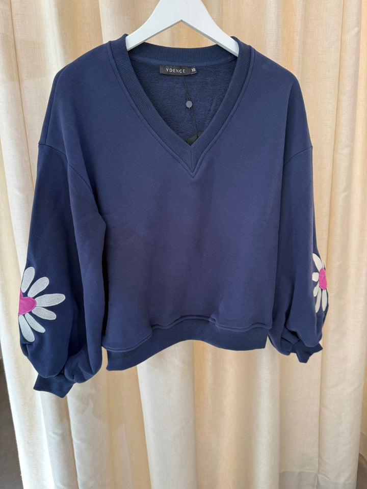 Ydence - Trui Madelief Navy Blue - Luxedy