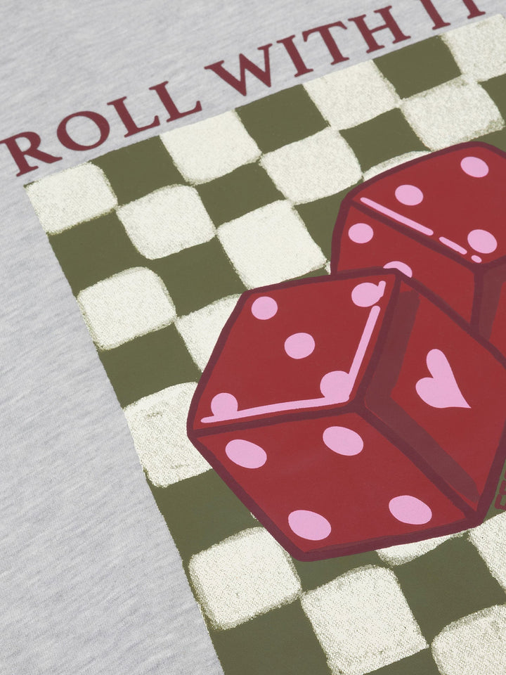 Ydence - Trui Roll with it Grey Melange - Luxedy