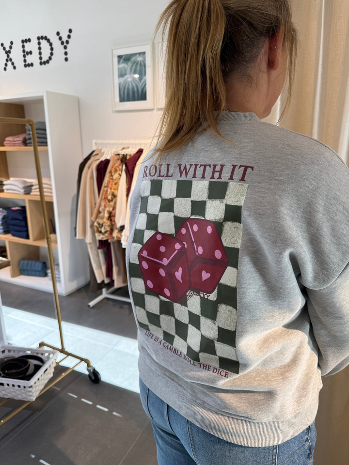 Ydence - Trui Roll with it Grey Melange - Luxedy