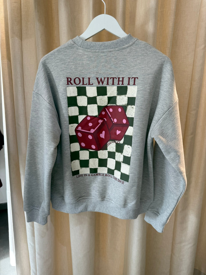 Ydence - Trui Roll with it Grey Melange - Luxedy