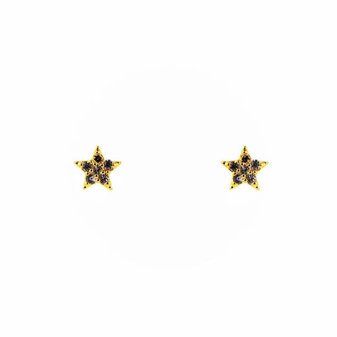 Dotti Love - Oorbellen Mini Gold Tiny Star Black