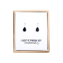 Oorbellen Gift Set - I got it from my mama - Silver Black - Luxedy