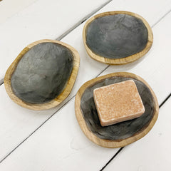 Mini Bowl Wood & Shell Capiz Schaaltje voor Geurblokjes / Juwelen