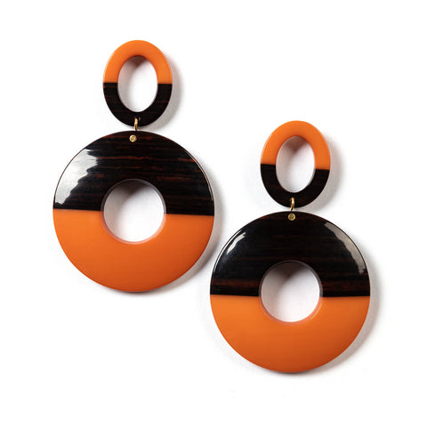 Laurence Delvallez - Oorbellen COSA Orange