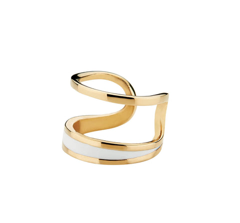 Dyrberg/Kern Ring Frames Gold White - Luxedy