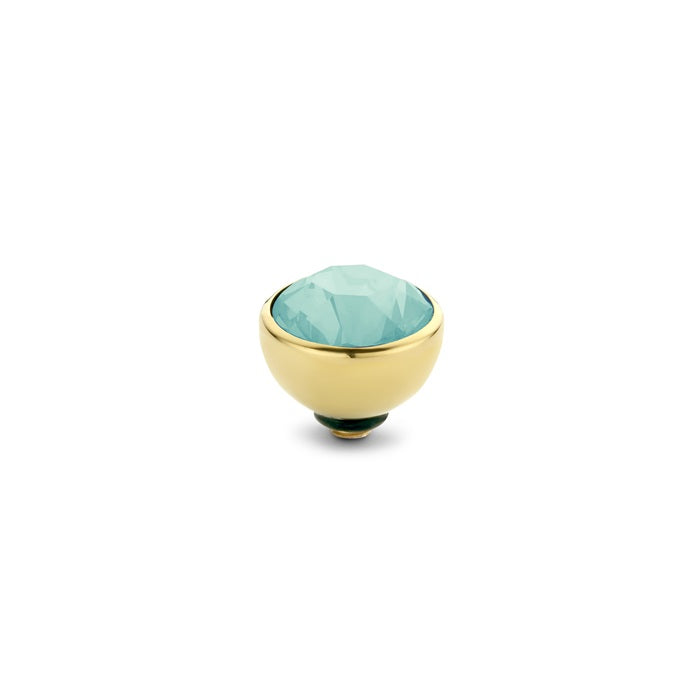 Melano - Steen Twisted 6mm Mat Turquoise (goud - zilver)
