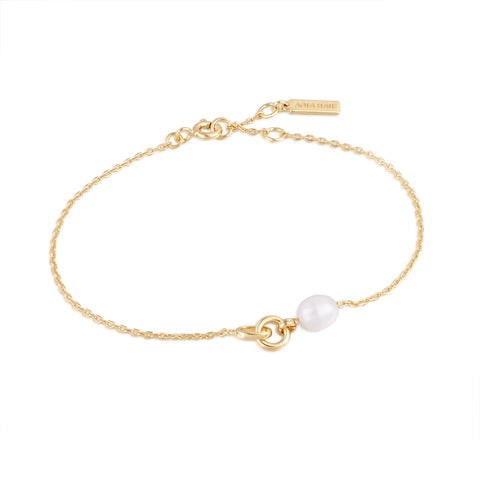 Ania Haie - Armband Pearl Link Chain Gold